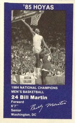 1984-85 Georgetown Hoyas #8 Bill Martin Front