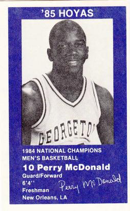 1984-85 Georgetown Hoyas #10 Perry McDonald Front