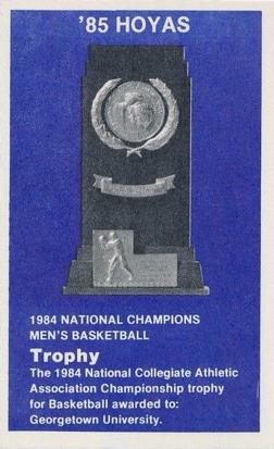 1984-85 Georgetown Hoyas #13 NCAA Championship Trophy Front