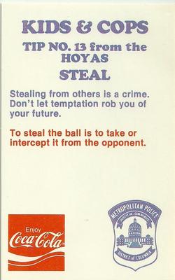 1985-86 Georgetown Hoyas Police #13 Charles Smith Back