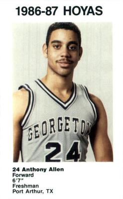 1986-87 Georgetown Hoyas #3 Anthony Allen Front
