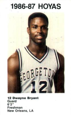 1986-87 Georgetown Hoyas #4 Dwayne Bryant Front