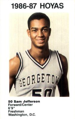 1986-87 Georgetown Hoyas #9 Sam Jefferson Front
