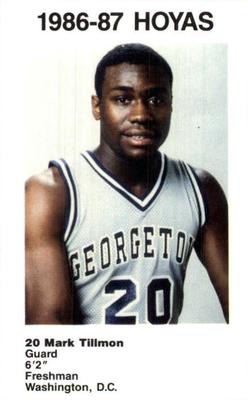 1986-87 Georgetown Hoyas #12 Mark Tillmon Front
