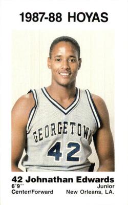 1987-88 Georgetown Hoyas Police #5 Jonathan Edwards Front