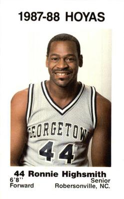 1987-88 Georgetown Hoyas Police #7 Ronnie Highsmith Front