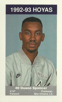 1992-93 Georgetown Hoyas Police #3 Duane Spencer Front
