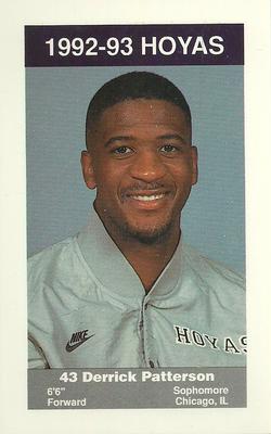 1992-93 Georgetown Hoyas Police #4 Derrick Patterson Front