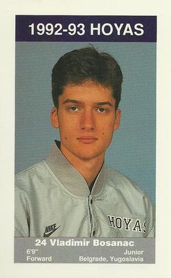 1992-93 Georgetown Hoyas Police #5 Vladimir Bosanac Front