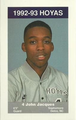 1992-93 Georgetown Hoyas Police #8 John Jacques Front