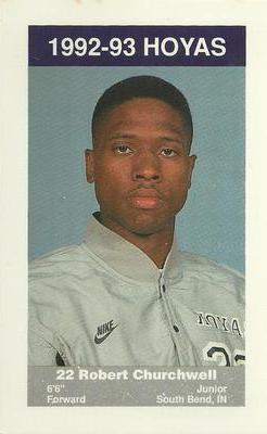 1992-93 Georgetown Hoyas Police #11 Robert Churchwell Front