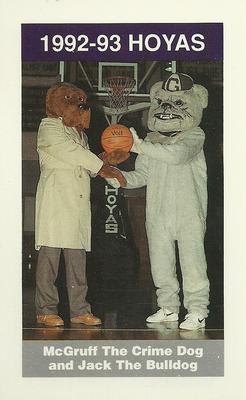 1992-93 Georgetown Hoyas Police #16 Jack the Bulldog / McGruff the Crime Dog Front