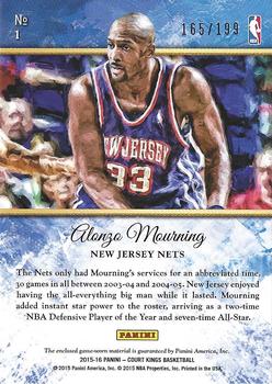 2015-16 Panini Court Kings - Vintage Materials #1 Alonzo Mourning Back