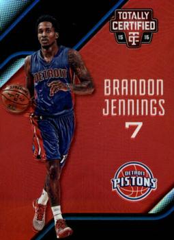 2015-16 Panini Totally Certified - Mirror Red #10 Brandon Jennings Front