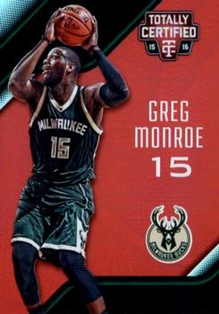 2015-16 Panini Totally Certified - Mirror Red #44 Greg Monroe Front