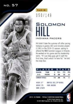 2015-16 Panini Totally Certified - Mirror Red #57 Solomon Hill Back