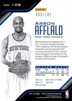 2015-16 Panini Totally Certified - Mirror Red #108 Arron Afflalo Back