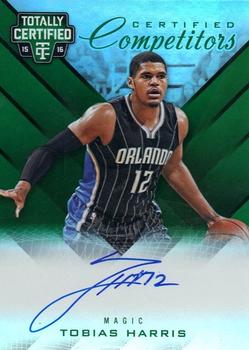 2015-16 Panini Totally Certified - Certified Competitor Autographs Mirror Green #CCA-THR Tobias Harris Front