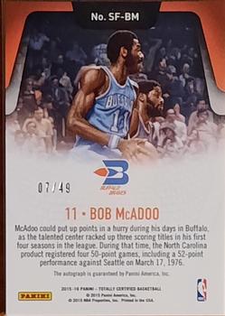 2015-16 Panini Totally Certified - Certified Select Few Signatures #SF-BM Bob McAdoo Back