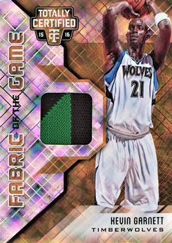 2015-16 Panini Totally Certified - Fabric of the Game Materials Gold #FG-KG Kevin Garnett Front