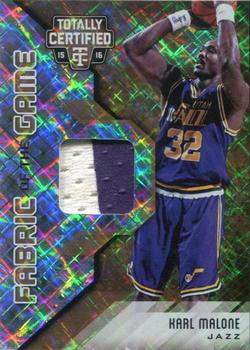 2015-16 Panini Totally Certified - Fabric of the Game Materials Gold #FG-KM Karl Malone Front