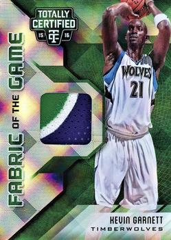 2015-16 Panini Totally Certified - Fabric of the Game Materials Green #FG-KG Kevin Garnett Front