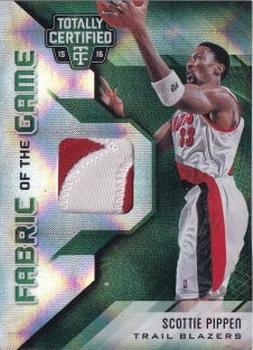 2015-16 Panini Totally Certified - Fabric of the Game Materials Green #FG-SP Scottie Pippen Front