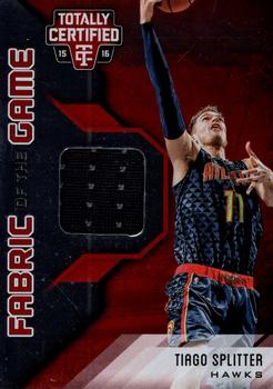 2015-16 Panini Totally Certified - Fabric of the Game Materials Red #FG-TS Tiago Splitter Front