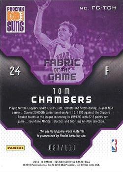 2015-16 Panini Totally Certified - Fabric of the Game Materials Red #FG-TCH Tom Chambers Back