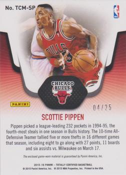 2015-16 Panini Totally Certified - Totally Certified Materials Camo #TCM-SP Scottie Pippen Back