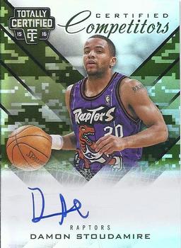 2015-16 Panini Totally Certified - Totally Certified Signatures Mirror Camo #TC-DS Damon Stoudamire Front