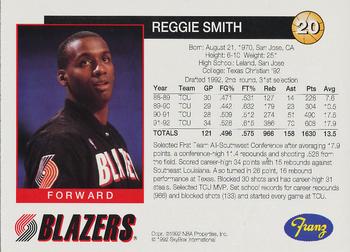 1992-93 Franz Portland Trail Blazers #20 Reggie Smith Back