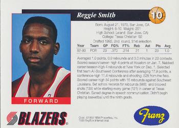 1993-94 Franz Portland Trail Blazers #10 Reggie Smith Back