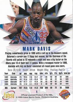 1996 Futera NBL #1 Mark Davis Back