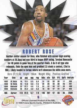 1996 Futera NBL #5 Robert Rose Back