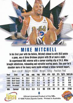 1996 Futera NBL #8 Mike Mitchell Back