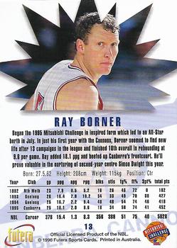 1996 Futera NBL #13 Ray Borner Back