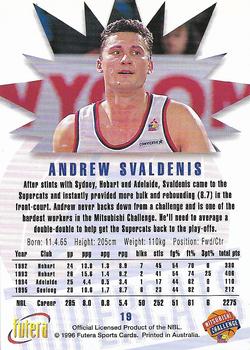 1996 Futera NBL #19 Andrew Svaldenis Back