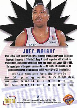 1996 Futera NBL #21 Joey Wright Back