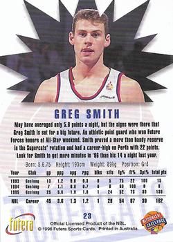 1996 Futera NBL #23 Greg Smith Back