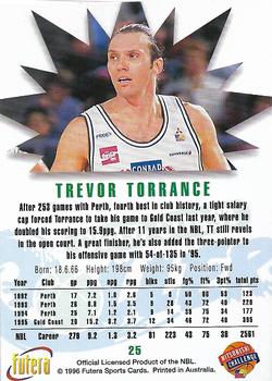 1996 Futera NBL #25 Trevor Torrance Back