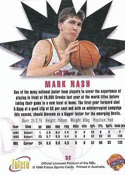 1996 Futera NBL #32 Mark Nash Back