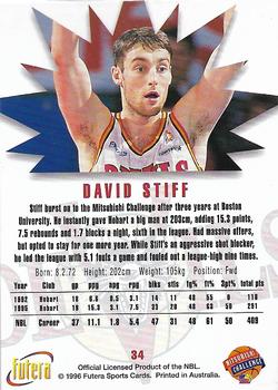 1996 Futera NBL #34 David Stiff Back