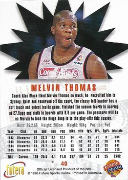1996 Futera NBL #40 Melvin Thomas Back