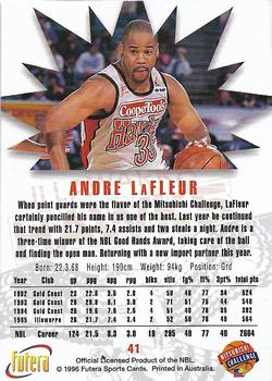 1996 Futera NBL #41 Andre LaFleur Back