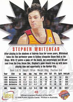 1996 Futera NBL #48 Steven Whitehead Back