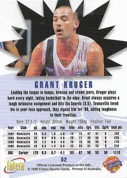 1996 Futera NBL #52 Grant Kruger Back