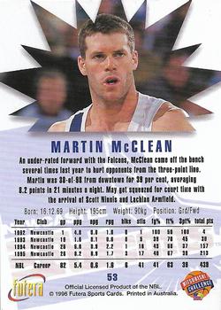 1996 Futera NBL #53 Martin McClean Back
