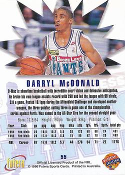 1996 Futera NBL #55 Darryl McDonald Back