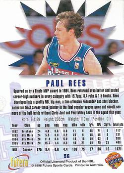 1996 Futera NBL #56 Paul Rees Back